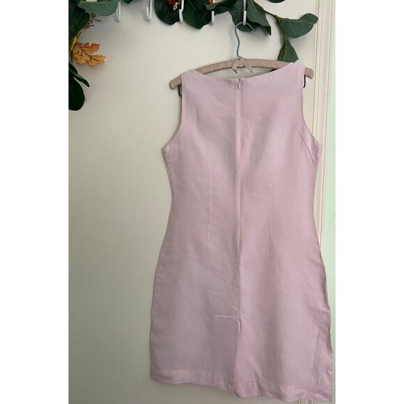 Tropic of Linen Shift Dress Sz 12 100% Linen Career Minimalist Casual - Picture 2 of 8
